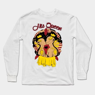 Red Gold Lovers Kiss - His Queen Long Sleeve T-Shirt